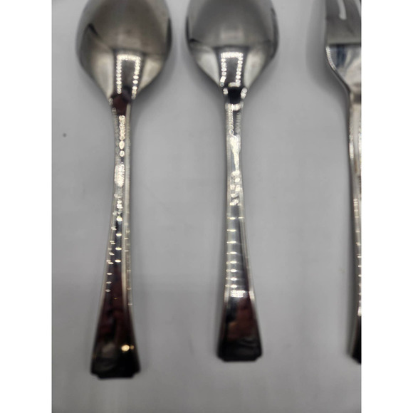 ONEIDA Satin Bristol Everdale Stainless Flatware Serving Spoons Serving Fork (3) - Picture 4 of 5